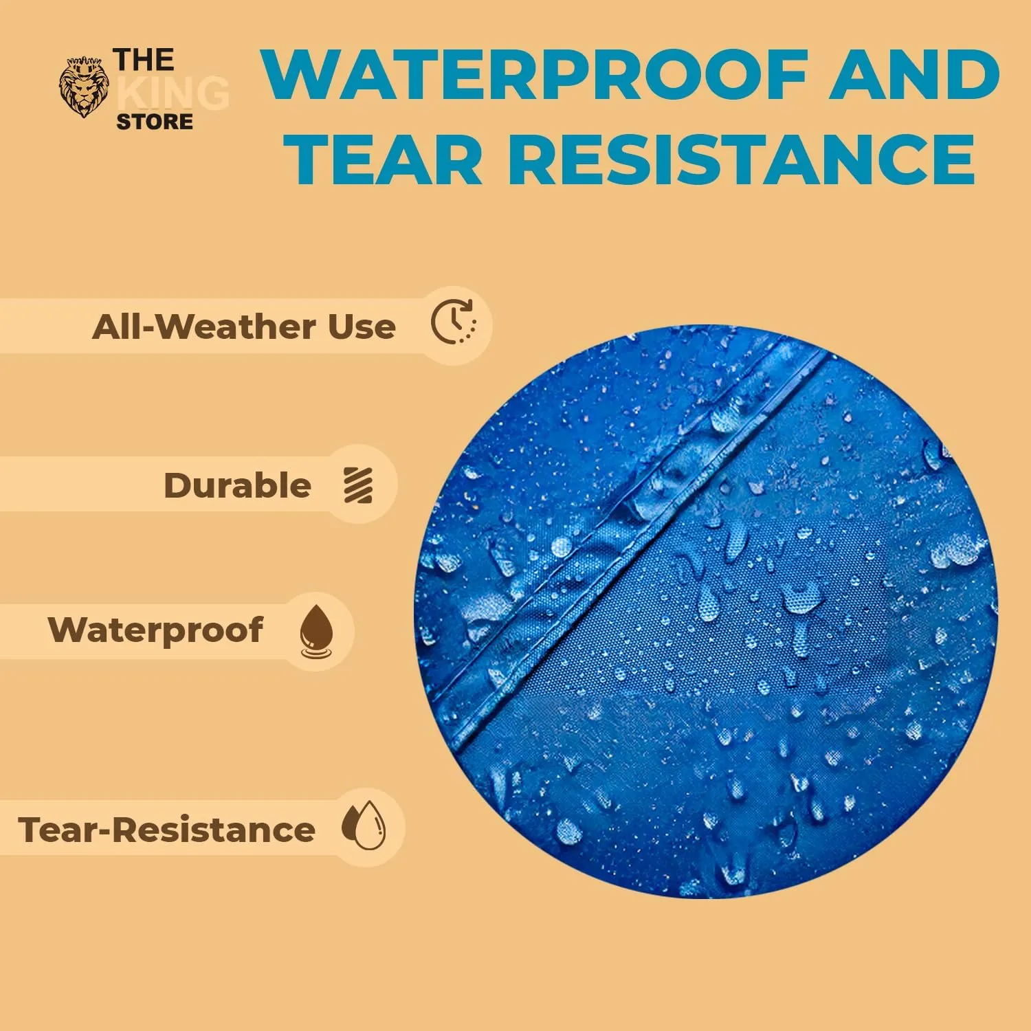Blue Trampoline Round Pad Replacement Fits 8ft to 16ft Frame, Waterproof and Tear-Resistant, Trampoline Safety Spring Pad Cover, No Hole for Pole
