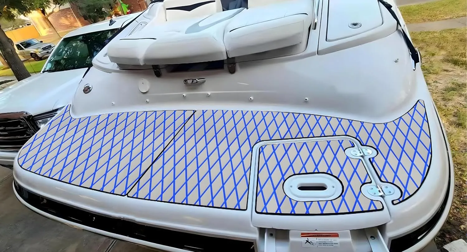 Boat Flooring EVA Foam Boat Decking Self-Adhesive Faux Teak Marine Sea Deck Non-Slip Mat for Decking Yacht Motorboat Fishing Boat Surfboard,102.4"/94.5"/86.6"/x 37.4"