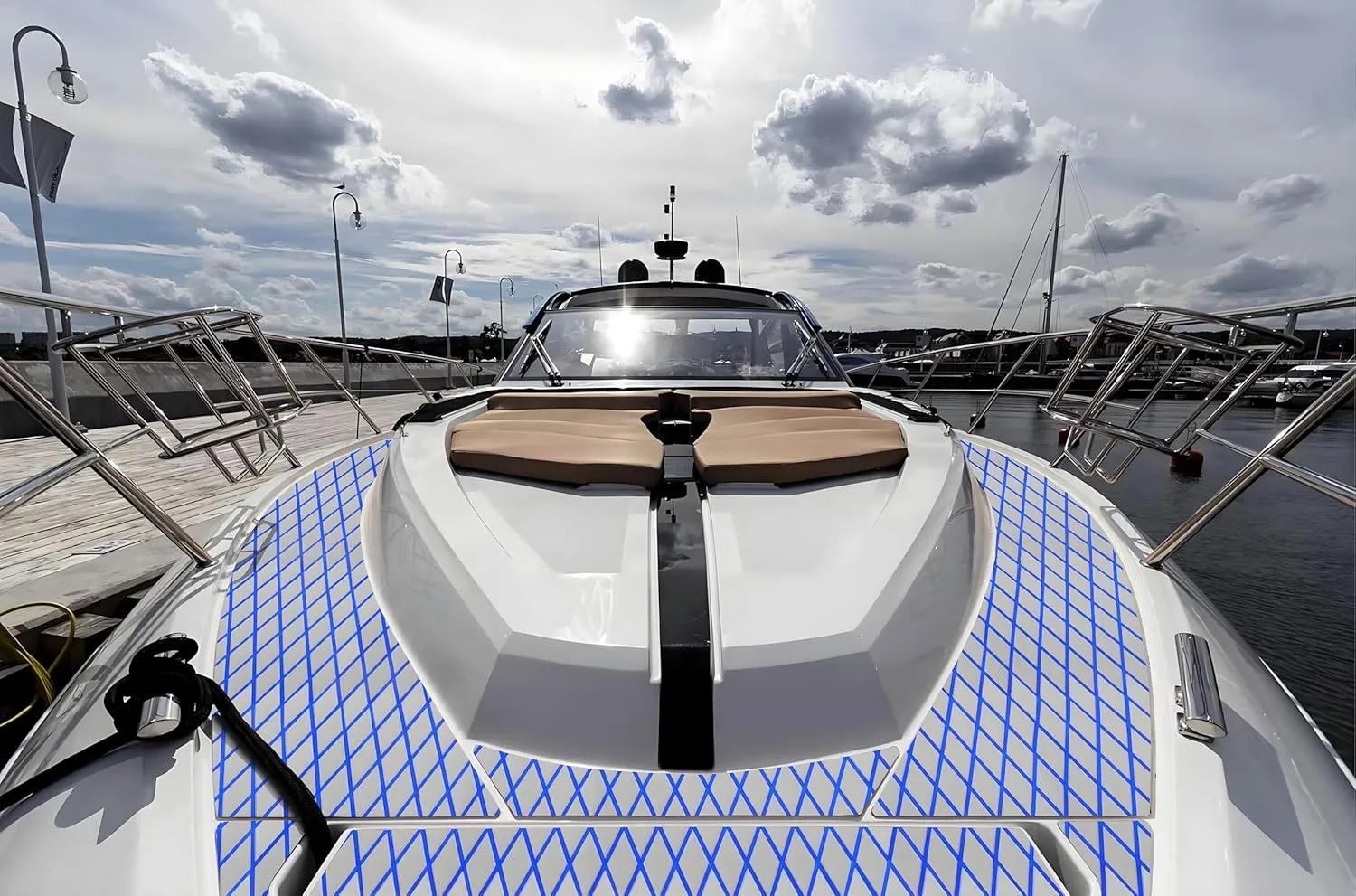 Boat Flooring EVA Foam Boat Decking Self-Adhesive Faux Teak Marine Sea Deck Non-Slip Mat for Decking Yacht Motorboat Fishing Boat Surfboard,102.4"/94.5"/86.6"/x 37.4"