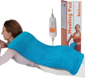 Boileau Electric Heating Pad for Back Pain and Period Cramps Relief, 17"x33" Extra Large XXXL FSA HSA Eligible, 3 Heating Levels Heat Pad with 2-Hour Auto Shut Off, Gifts for Women and Mom, Blue