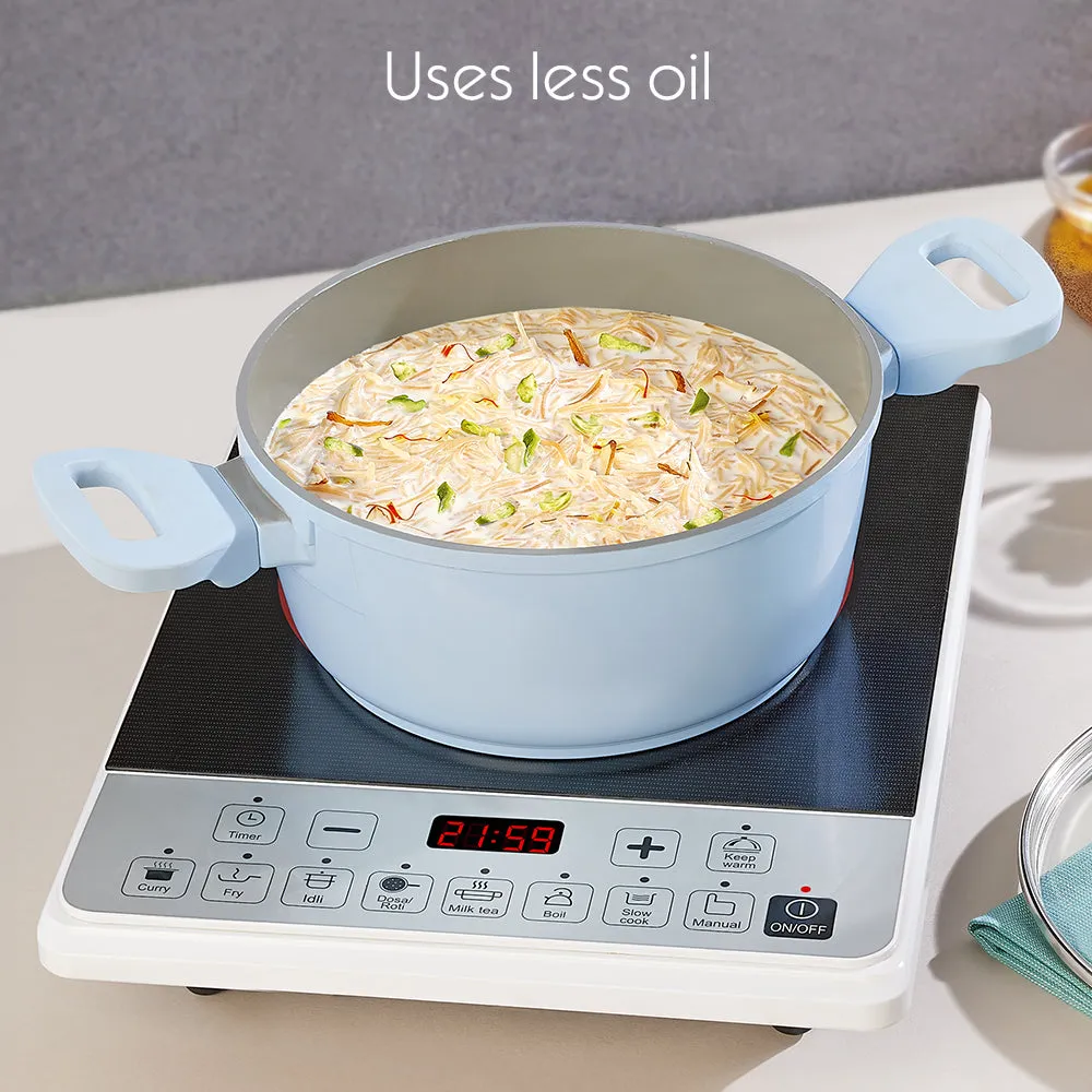 Borosil Vajra Ceramic Casserole, 18 cm
