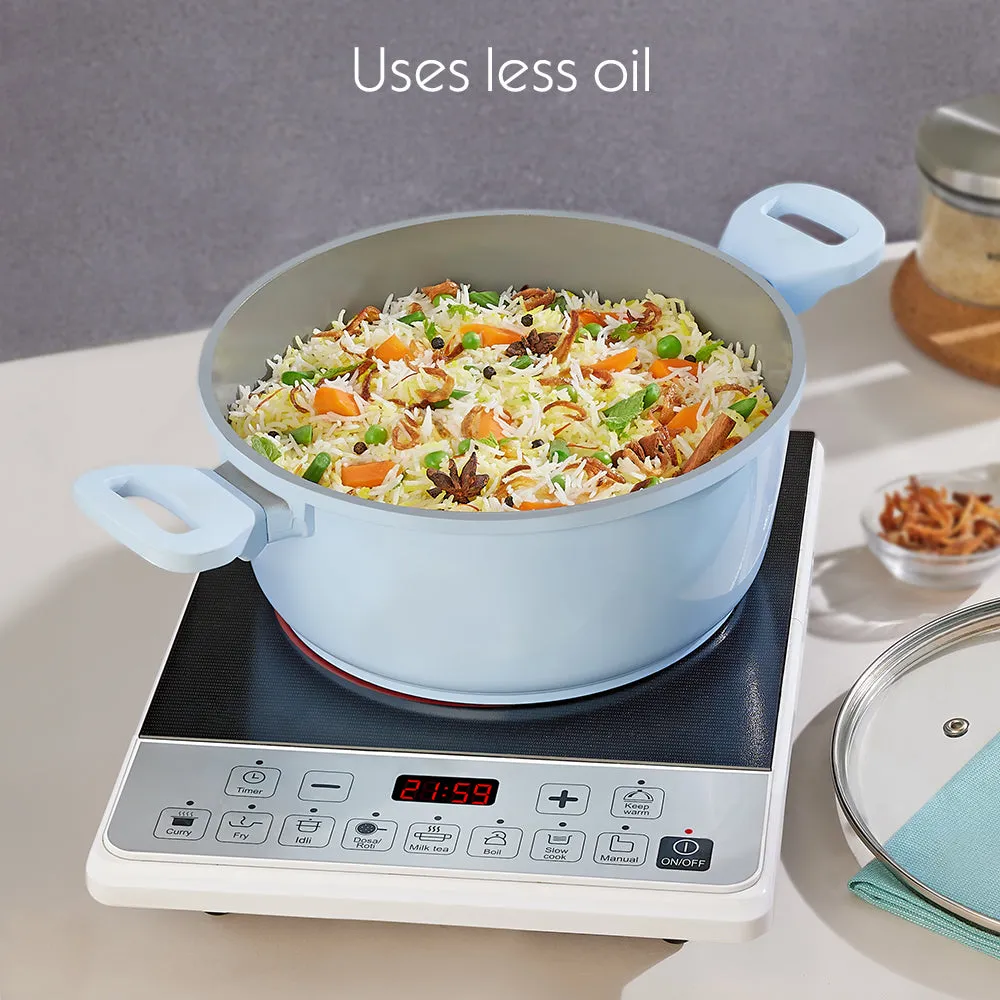 Borosil Vajra Ceramic Casserole, 22 cm