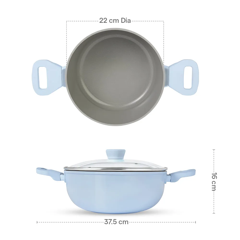 Borosil Vajra Ceramic Casserole, 22 cm