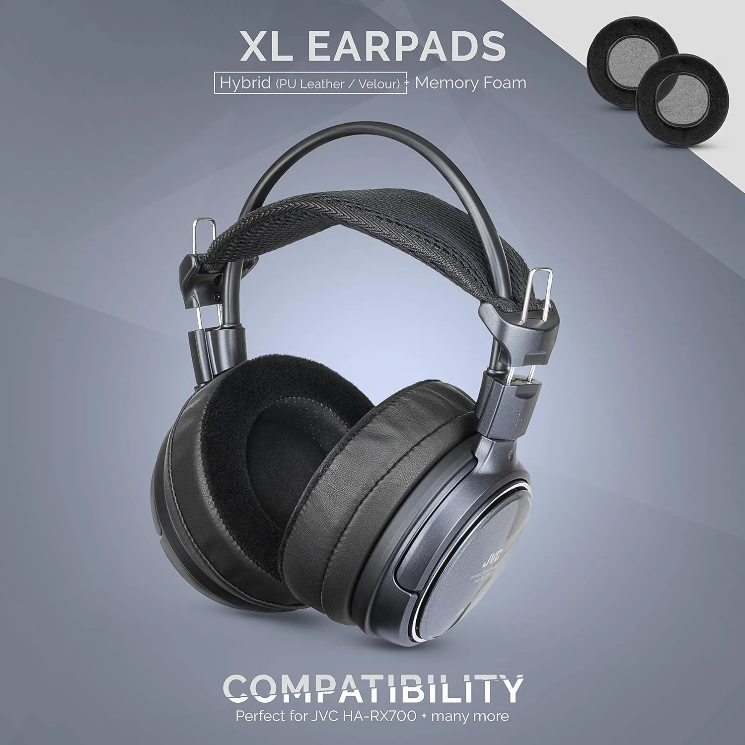 Brainwavz XL Hybrid Memory Foam Earpads for AKG 701 & Many Other Large Over The Ear Headphones - Sennheiser, JBL, Bayerdynamic, HifiMan, ATH, Philips, Fostex, Sony Ear Pads
