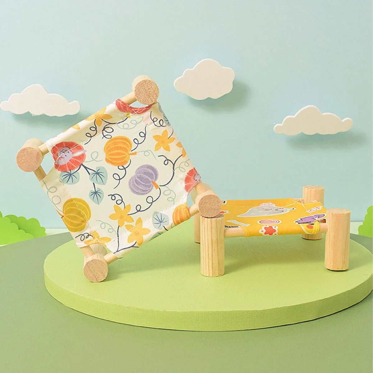 Breathable Wooden Hamster Bed Nest Supplies Dismantle Washable Hammock Pet House
