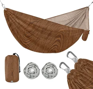 Brown Wood Grain Vintage 330lb Capacity Outdoor Hammocks with Portabl Carry Bag Swing Hammock for Camping Travel Accessories hamacas para adultos
