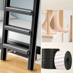 Bunk Bed Ladder Pads,Self-Adhesive Bunk Bed Ladder Cover Foam Padding,Traction Treads for Stair Steps,Soft Extra-Wide Edge Protector,Furniture 6.5 Ft Black
