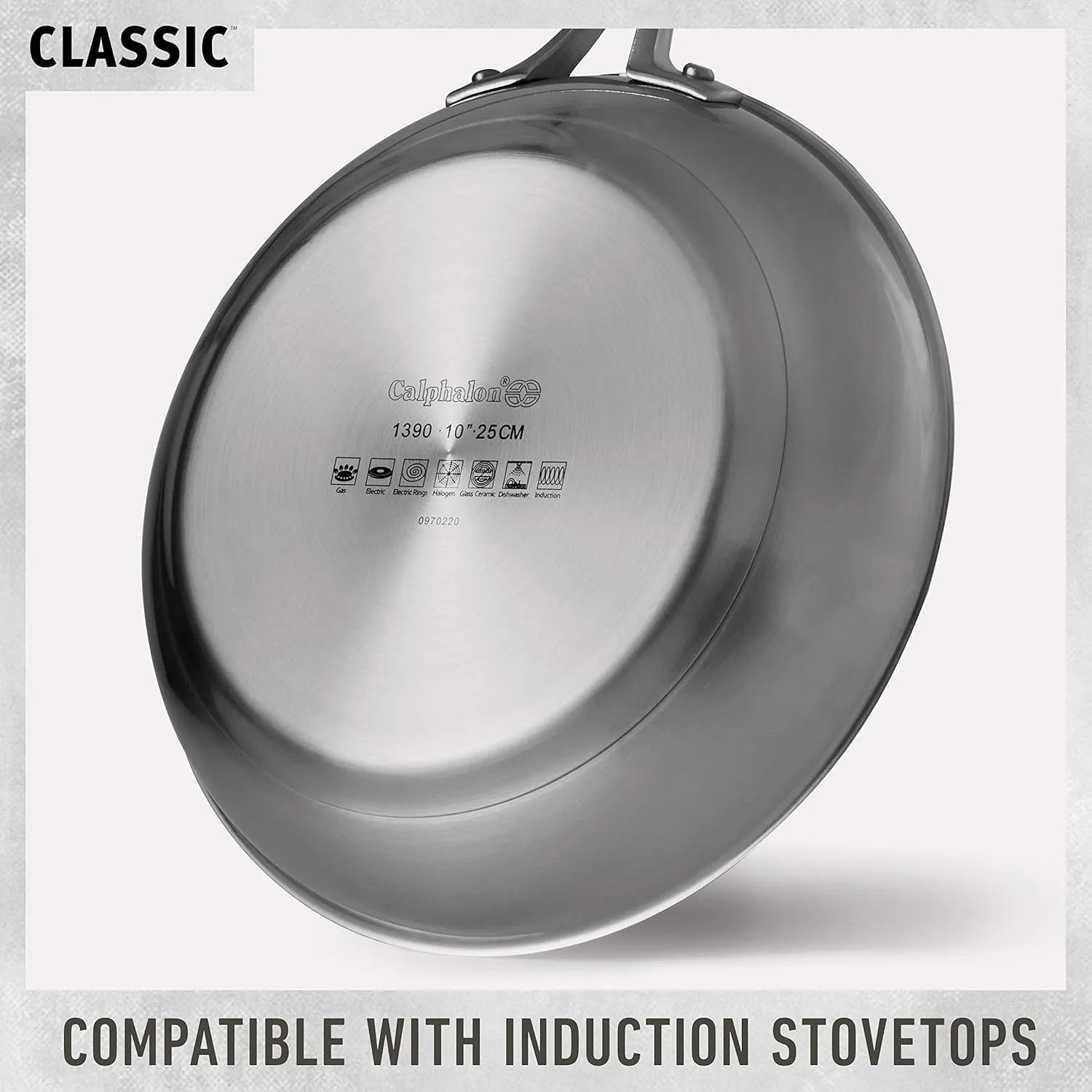 Calphalon Classic Stainless Steel Cookware Set, 10-Piece, Impact-Bonded Aluminum Base, Stay-Cool Handles