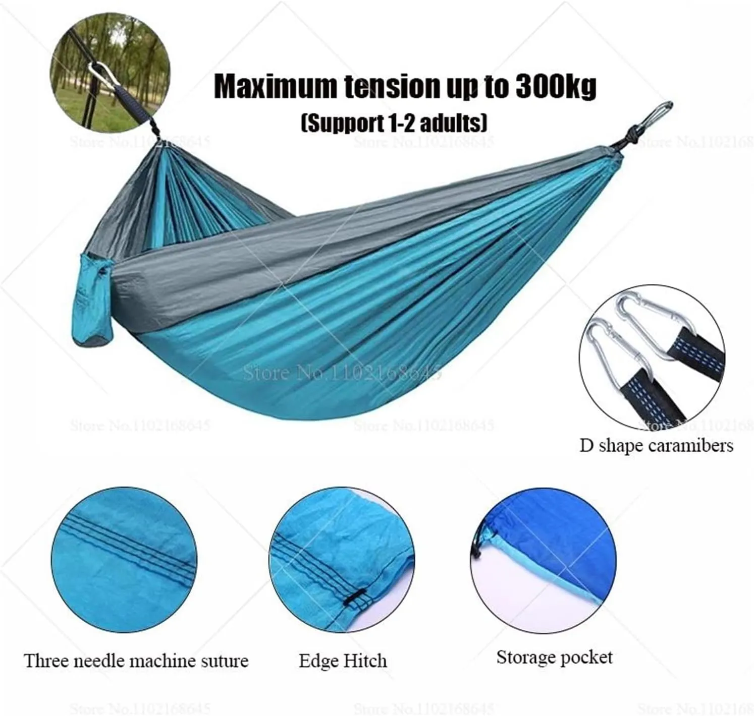 Camp Double Nylon Hammocks Camping Portable Parachute Hammock Outdoor Hiking Travel Backpacking Camping Gear Strong (Burgundy)