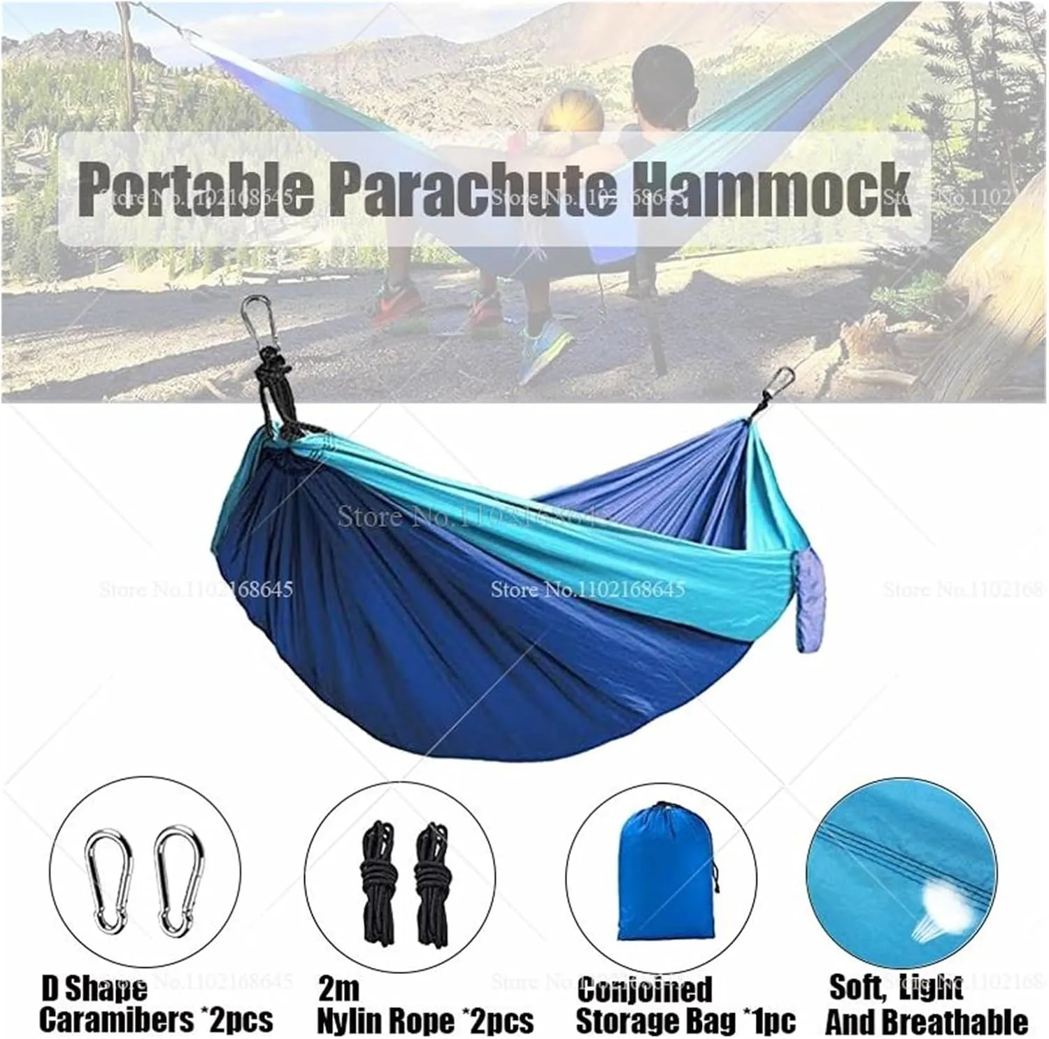 Camp Double Nylon Hammocks Camping Portable Parachute Hammock Outdoor Hiking Travel Backpacking Camping Gear Strong (Burgundy)