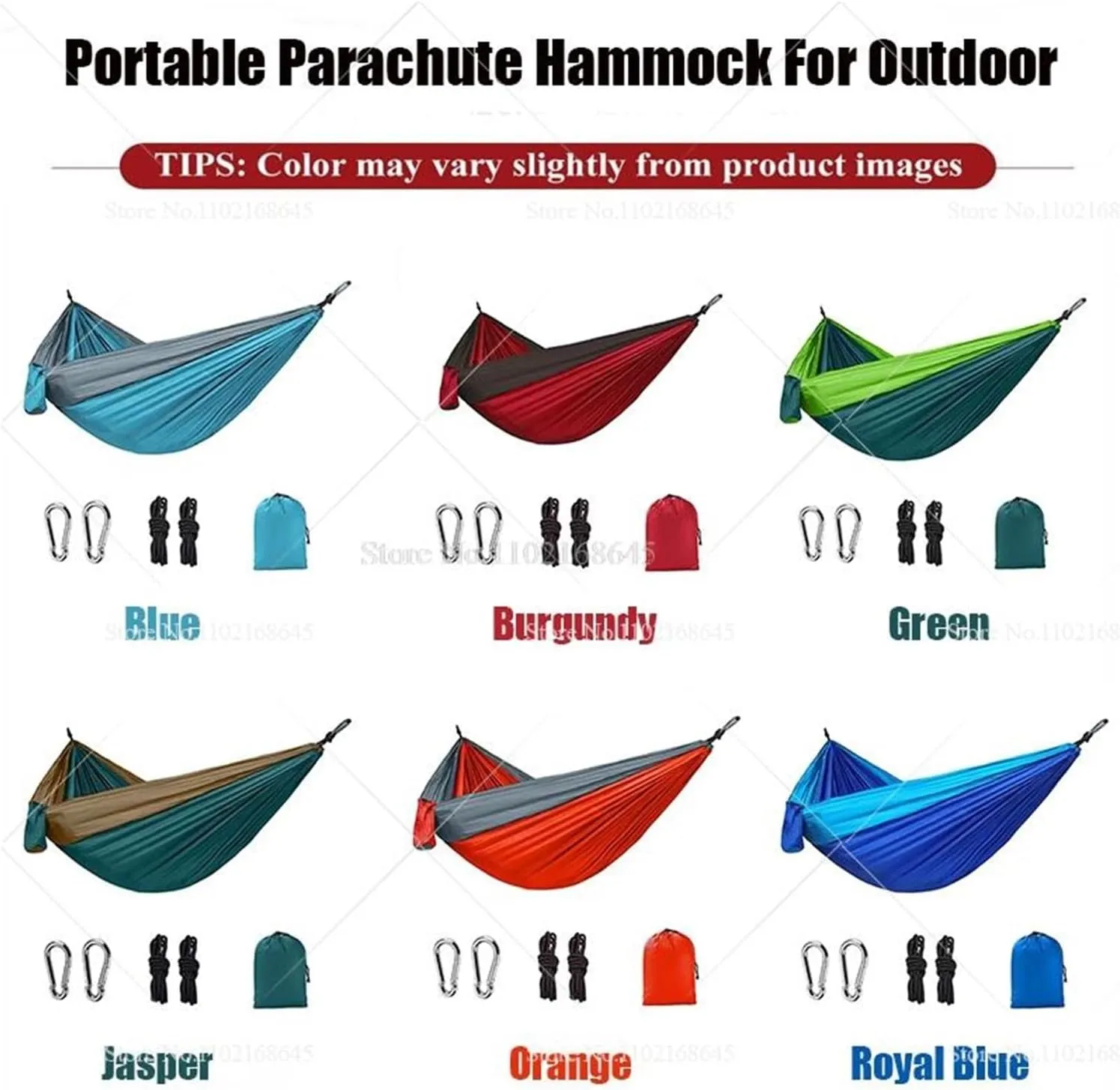 Camp Double Nylon Hammocks Camping Portable Parachute Hammock Outdoor Hiking Travel Backpacking Camping Gear Strong (Burgundy)