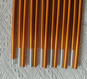 Camping Aluminium Tent Poles Replacement Tent Rod Tent Pole Repair Kit Tent Bar Tent Building Supporting Rod Awning Poles Kit for Hiking 11mm (Gold 11mmx14.43ft)