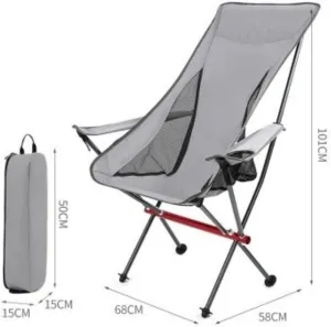 Camping Chair Outdoor Camping High Back Chair Portable Ultralight Seat Backpacking Chair with Soft Armrests for Hiking Folding Chair