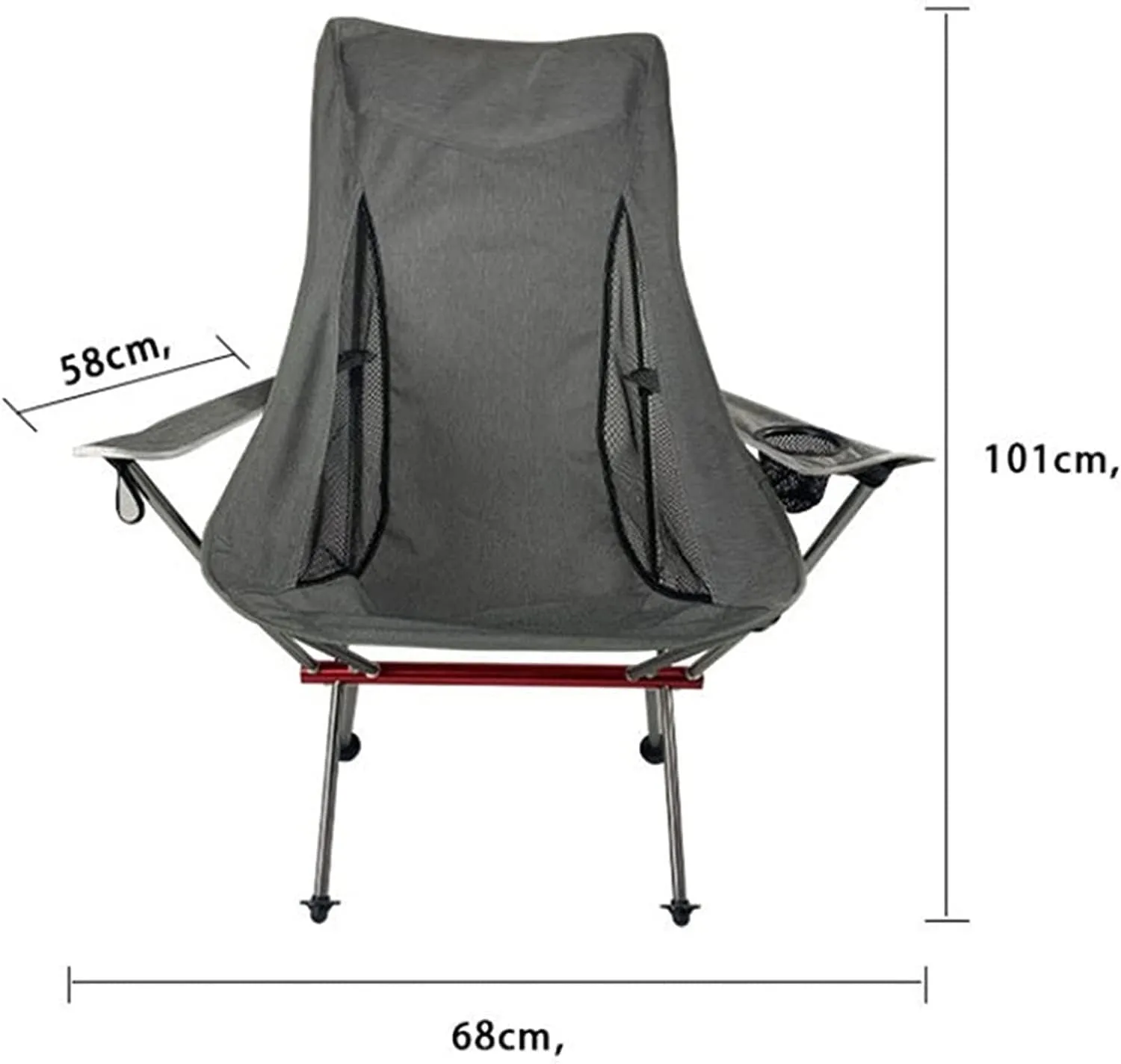 Camping Chair Outdoor Camping High Back Chair Portable Ultralight Seat Backpacking Chair with Soft Armrests for Hiking Folding Chair