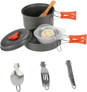 Camping Cooking Pot Set Camping Plates Titanium Lightweight Outdoor Cooking Supplies