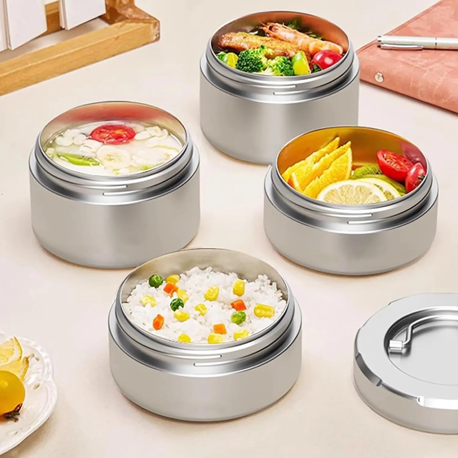 Camping Cooking Pot, Stainless Steel Camping Cookware, with Hidden Handle, Camping Essentials, for Hiking, Outdoor Cooking(5.8cm/2.3in)