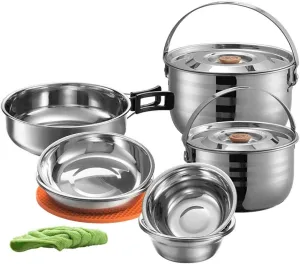 Camping Cookware Pot Outdoor Mountaineering Camping Portable Cooking Barbecue Tableware Set Picnic Picnic Pans Hiking Cups Pots & Pans