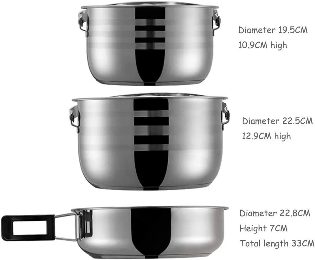 Camping Cookware Pot Outdoor Mountaineering Camping Portable Cooking Barbecue Tableware Set Picnic Picnic Pans Hiking Cups Pots & Pans