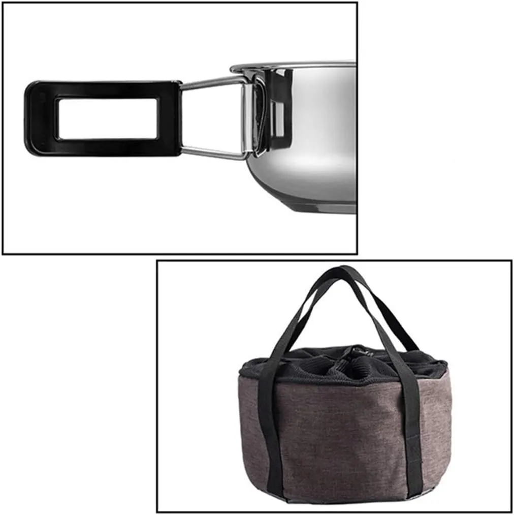 Camping Cookware Pot Outdoor Mountaineering Camping Portable Cooking Barbecue Tableware Set Picnic Picnic Pans Hiking Cups Pots & Pans