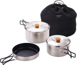 Camping Cookware Set Cooking Utensils Set Kitchen Cooker Camping Pots and Pan Outdoor Cook Gear for Home BBQ Campfire Picnic