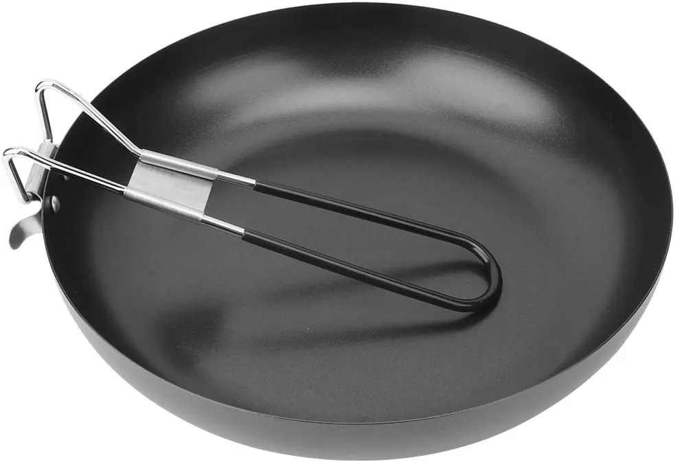 Camping Foldable Pan, Outdoor Portable Pan, Foldable Camping Cookware Non Stick Pan, Backpacking Pan, Cooking Frying Camping Picnic Hiking Utensils