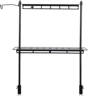 Camping Foldable Storage Rack, Collapsible Camping Table with Lantern Stand, Portable Collapsible Wood Storage Rack, Outdoor Shelving Organizers, Camping, Picnic, BBQ (18.1 x 5.9 x 23.8in)