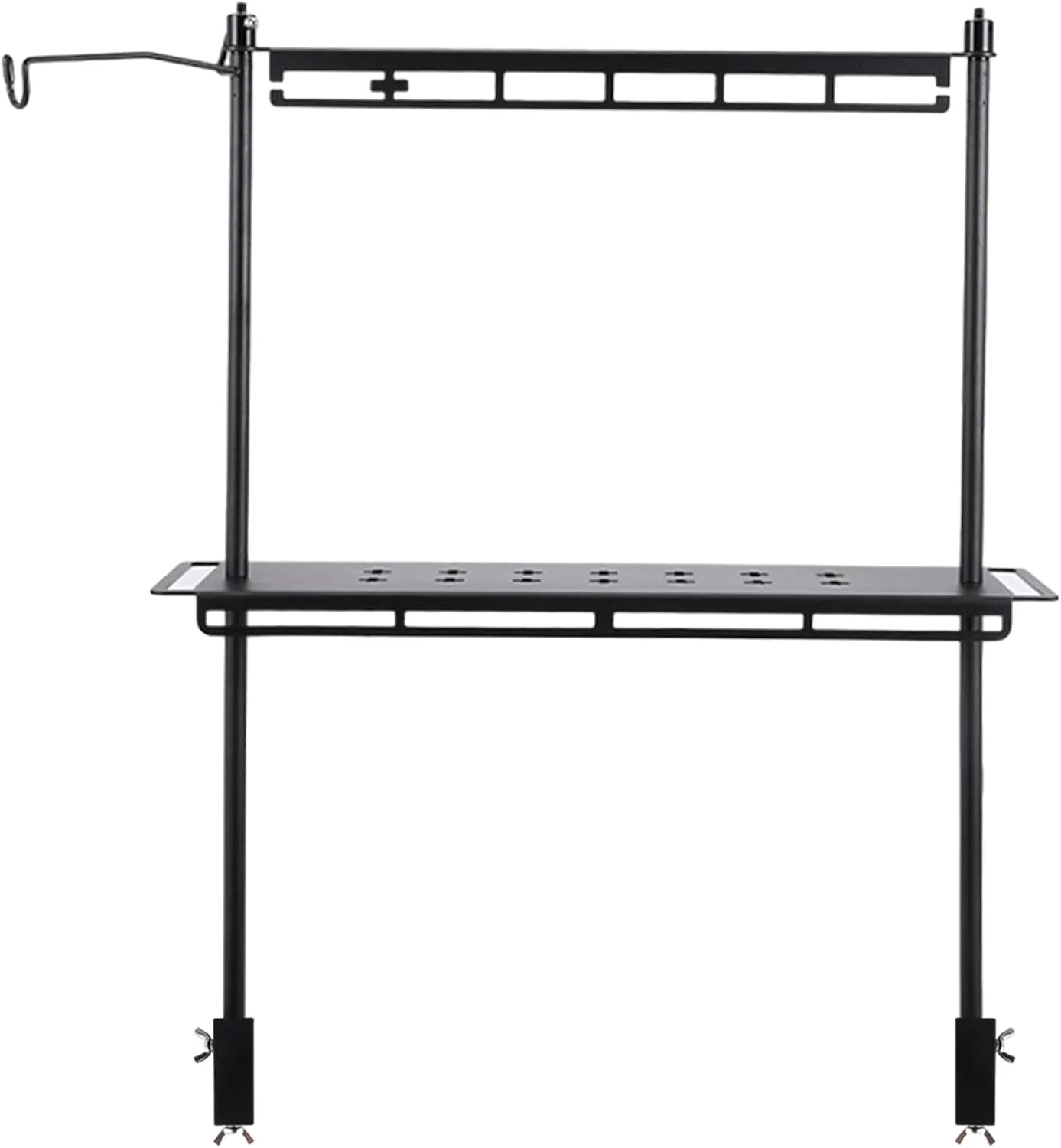 Camping Foldable Storage Rack, Collapsible Camping Table with Lantern Stand, Portable Collapsible Wood Storage Rack, Outdoor Shelving Organizers, Camping, Picnic, BBQ (18.1 x 5.9 x 23.8in)