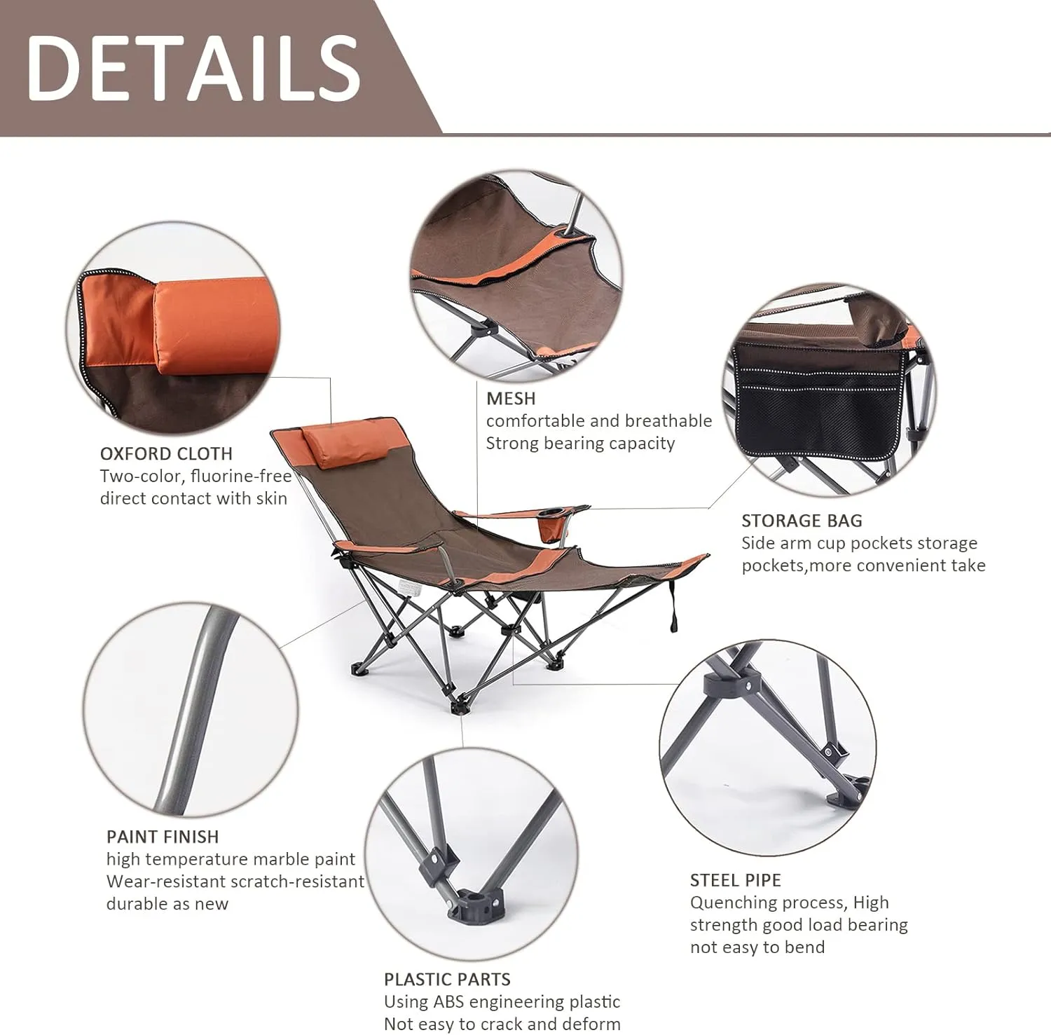 Camping Folding Chair Oversized for Outdoor Heavy Duty Foldable Camp Chair Outside for Adults, with Cup Bag and Storage Bag,Gray