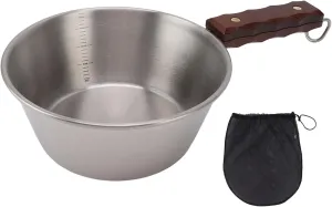 Camping Frying Pan, Stainless Steel Camping Skillet Non Stick Camping Cookware Fry Pan for Jetboil Camping and Backpacking Stoves (Silver)