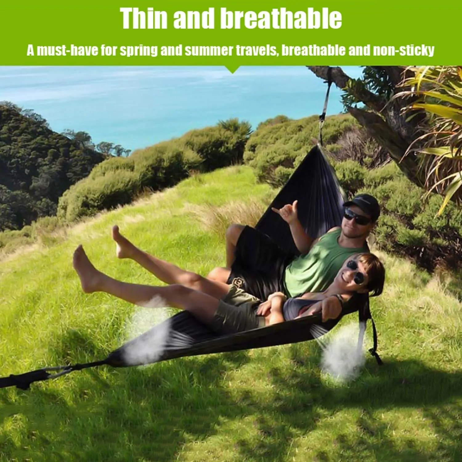 Camping Hammock 210T Nylon Breathable Hammock Tent with Tree Straps & Aluminum Alloy Carabiners Travel Hammock Quick Drying for Hiking Backpacking Garden (Color : F, Size : 220x90cm)
