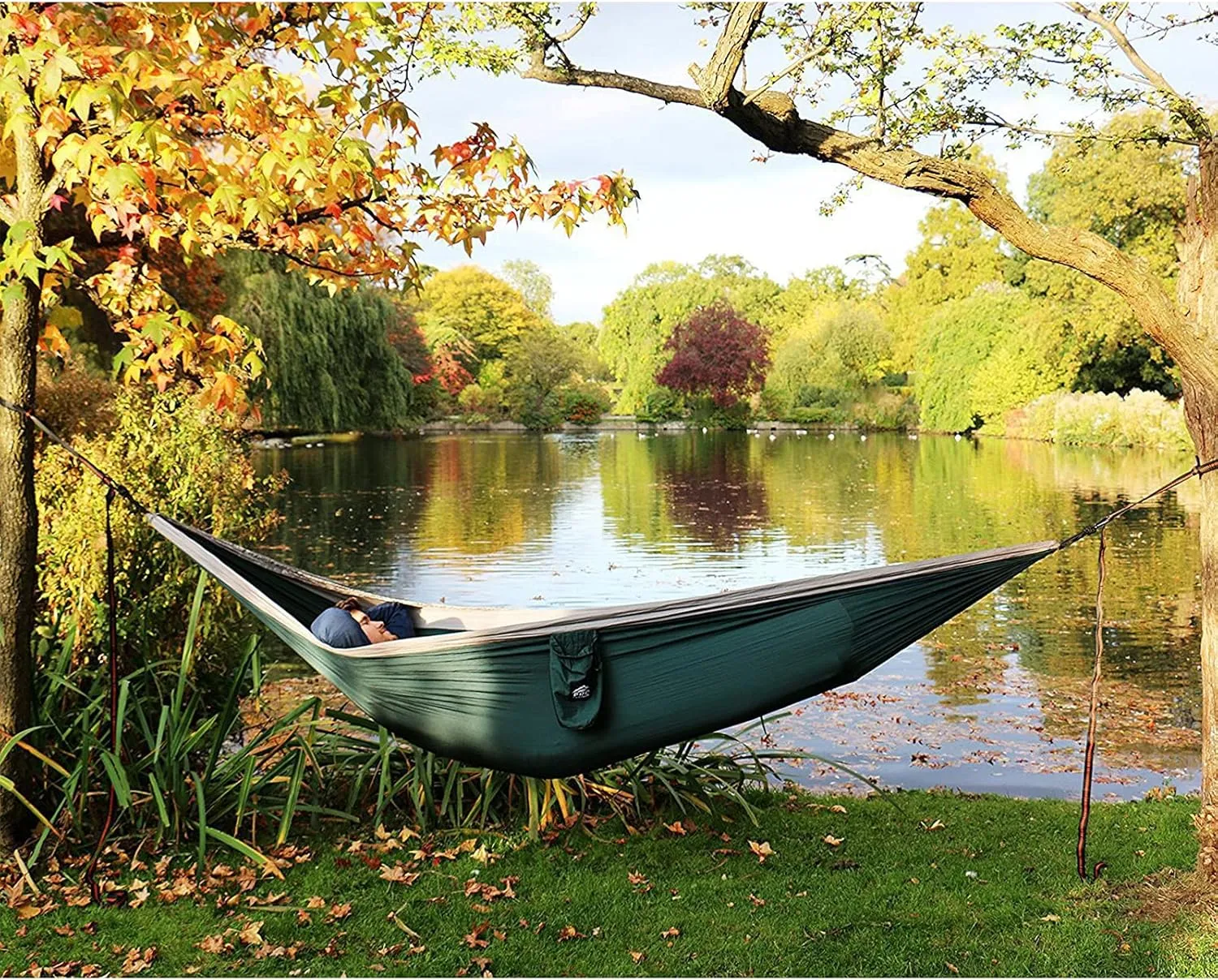 Camping Hammock Double & Single Portable Hammocks with 2 Hanging Straps Lightweight Nylon Parachute Hammocks for Backyard Travel Outside Hiking(118x79inch,Blue)