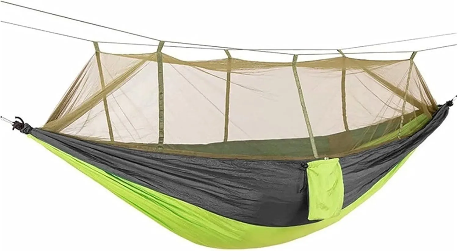 Camping Hammock Double Camping Hammock with Mosquito Net Lightweight Nylon Portable Hammock Parachute Hammock with Tree Straps for Camping