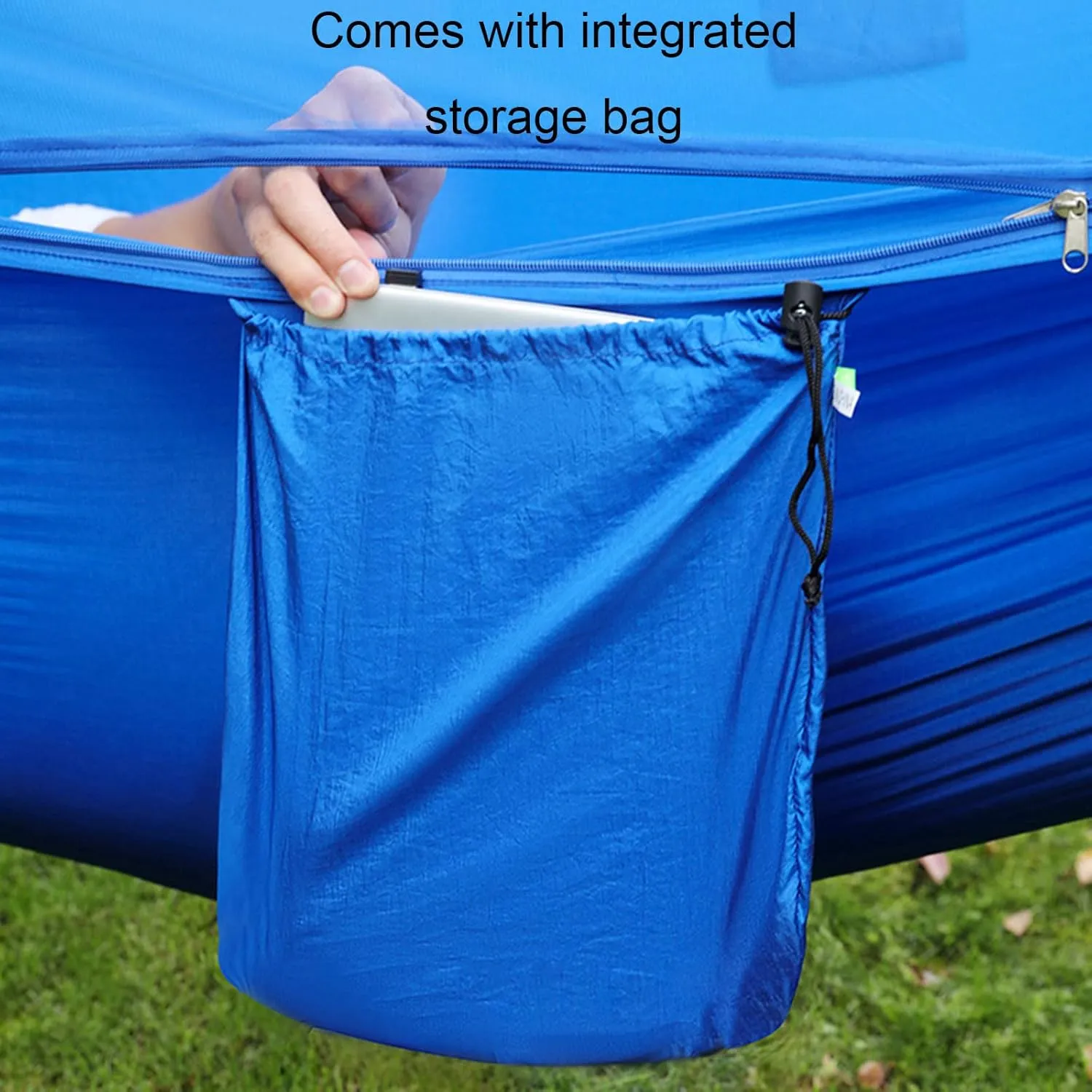 Camping Hammock, Large Camping Hammock with Mosquito Net, 2 Person Hammock Tent Anti-Rollover Outdoor Hammock, for Outdoor Hiking Travel (Yellow)