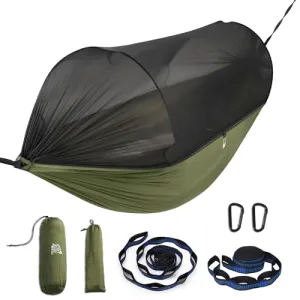 Camping Hammock - Portable Hammock with Spacious Net & Tree Straps