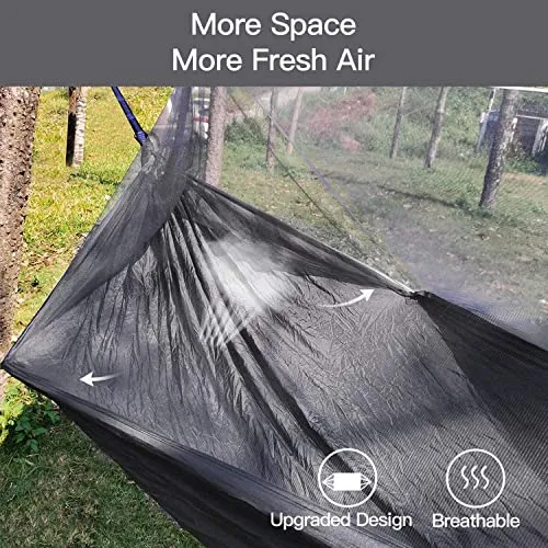 Camping Hammock w/ Net & Rain Fly,Portable Lightweight Outdoor Hammock