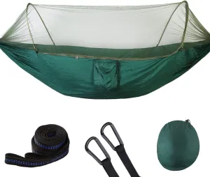 Camping Hammock with Mosquito Net, Portable Hammock Single & Double with Tree Straps, for Backpacking Hiking Travel Outdoor