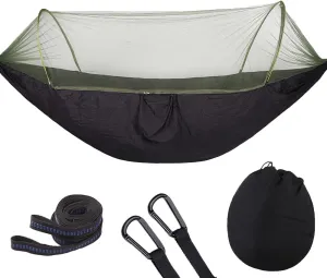 Camping Hammock with Mosquito Net, Portable Hammock Single & Double with Tree Straps, for Backpacking Hiking Travel Outdoor