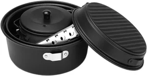 Camping Kitchen Utensil Non-Stick Coating Portable Camping Frying Pan Pot Outdoor Picnic Tableware Set for Outdoor Cooking