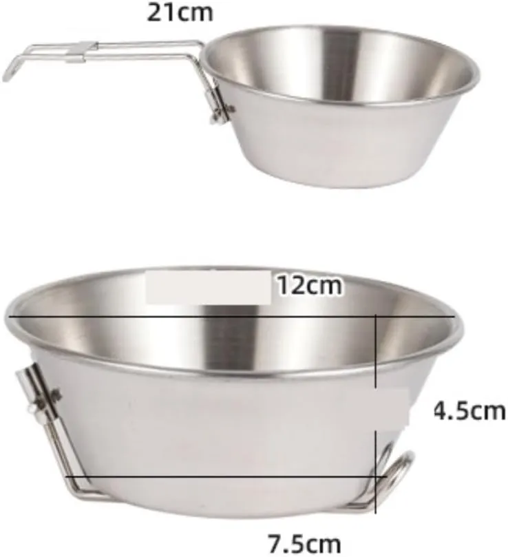 Camping Kitchen Utensil Outdoor 304 Stainless Steel Folding Bowl Picnic Barbecue Mountaineering Camping Portable Cooker for Outdoor Cooking