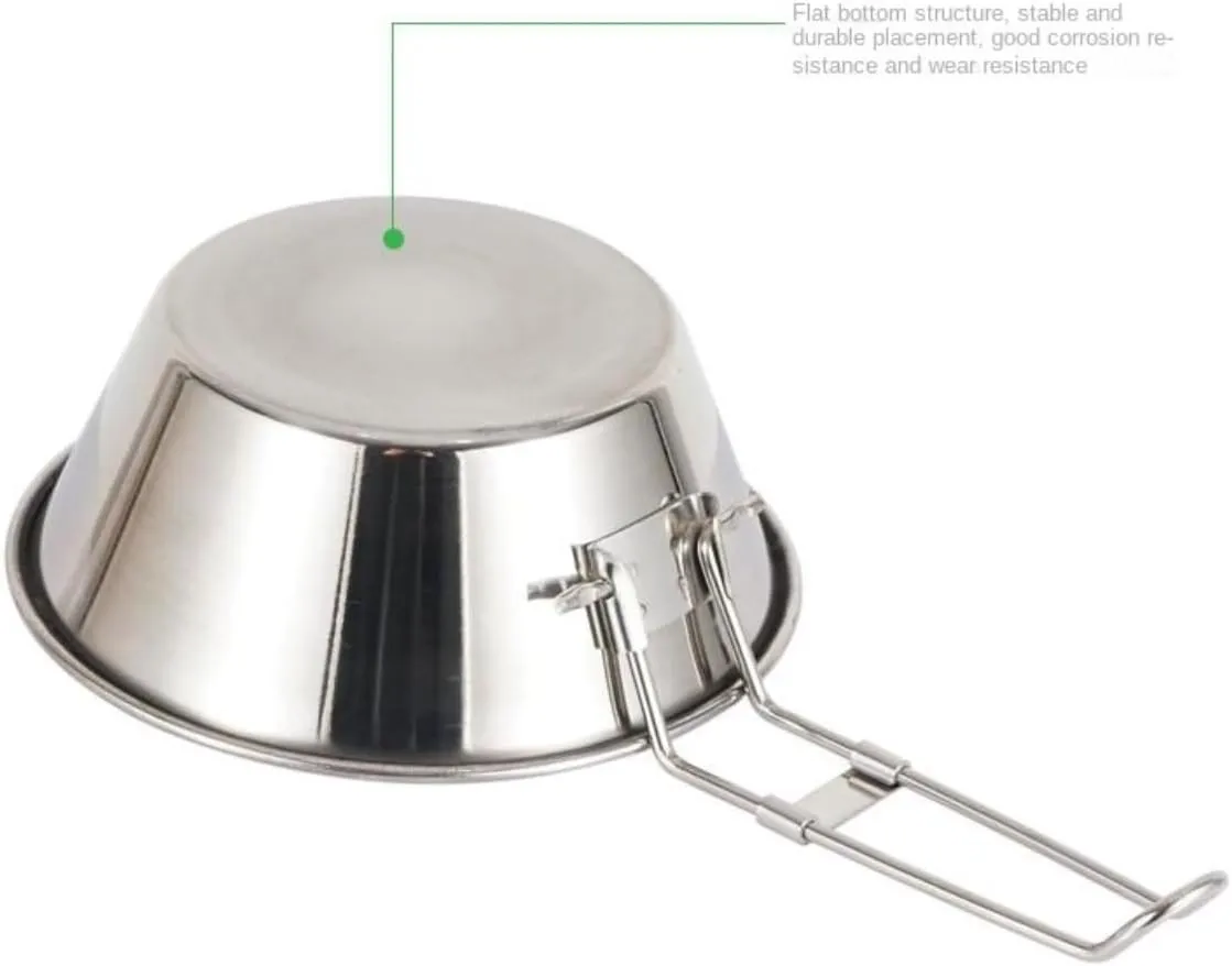 Camping Kitchen Utensil Outdoor 304 Stainless Steel Folding Bowl Picnic Barbecue Mountaineering Camping Portable Cooker for Outdoor Cooking