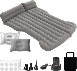 Camping Mattress for Tesla Model Y, 2024 Upgrade Soft Flocking Self-Inflating Portable Camping Air Bed Cushion, Comfort Car Sleeping Mat with Wireless Charging Air Pump, Storage Bag, Patch