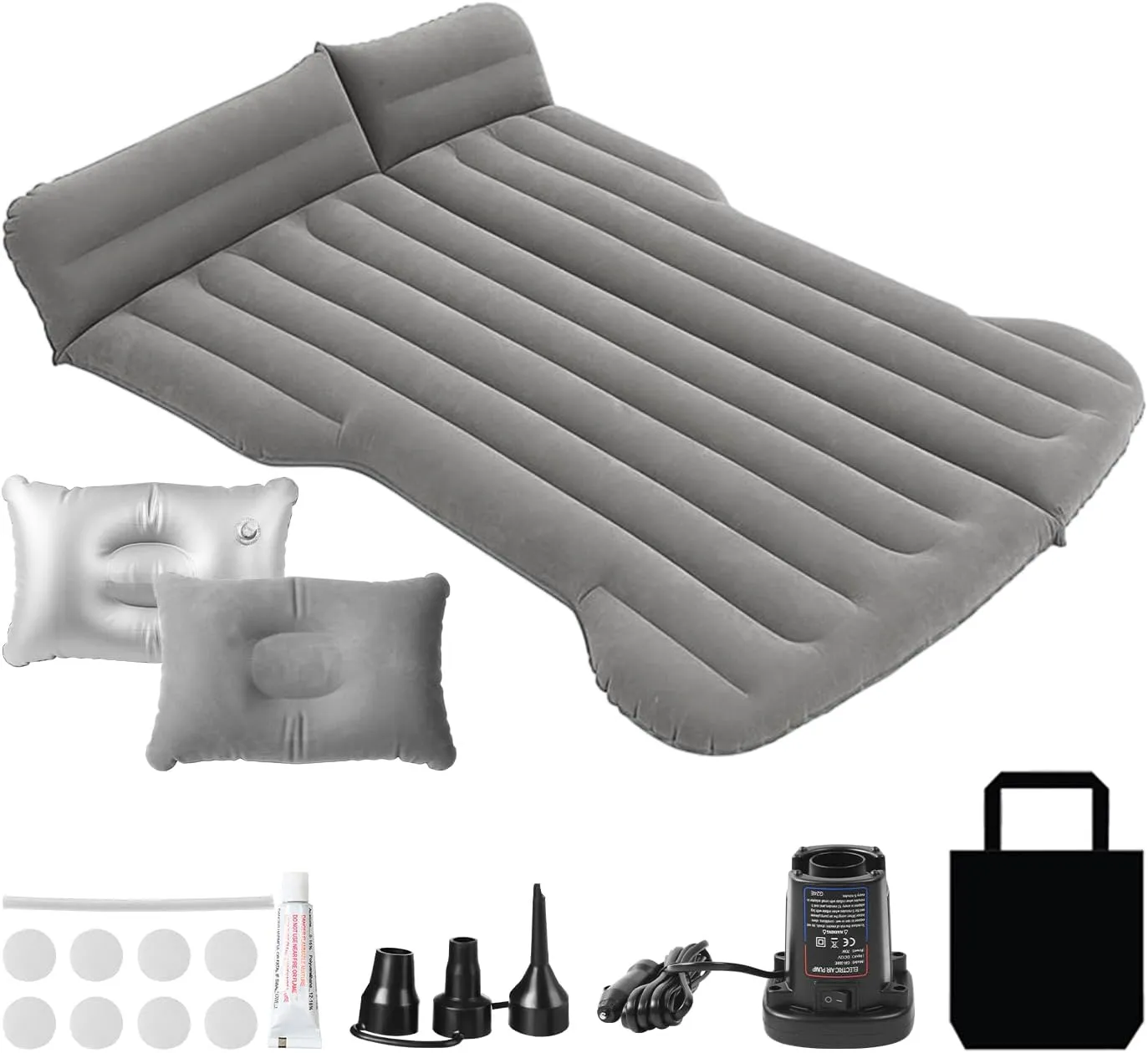 Camping Mattress for Tesla Model Y, 2024 Upgrade Soft Flocking Self-Inflating Portable Camping Air Bed Cushion, Comfort Car Sleeping Mat with Wireless Charging Air Pump, Storage Bag, Patch