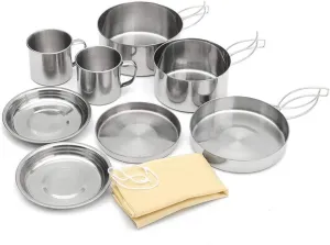 Camping Outdoor Tableware Stainless Steel Bowls Folding Cooking Set Hiking Taveling Cookware