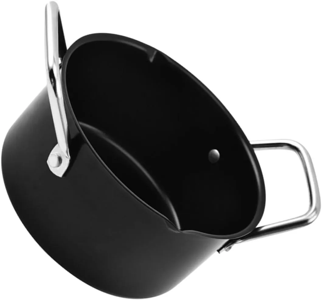 Camping Pan Set Soup Pot Non-Stick Cookware Stainless Steel Saucepan Handle Stew Pot Lightweight for Outdoor Use