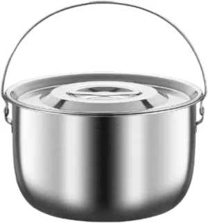 Camping Pot Cooking Pot,Multipurpose,Oil Container with Handle and Lid for Kitchen Camping Cooking Party Commercial, 5.0L