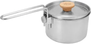 Camping Pot, Stainless Steel Ramen Cooker Camping Pots with Lid for Outdoor Cookware