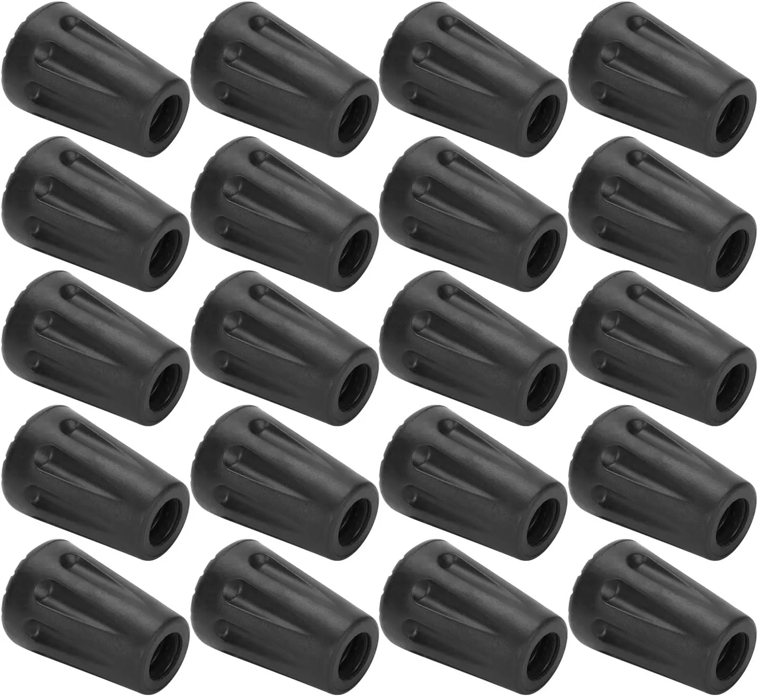 Cane Tips, Hiking Pole Tips with 20pcs Plastic Trekking Pole Tips for Walking Stick