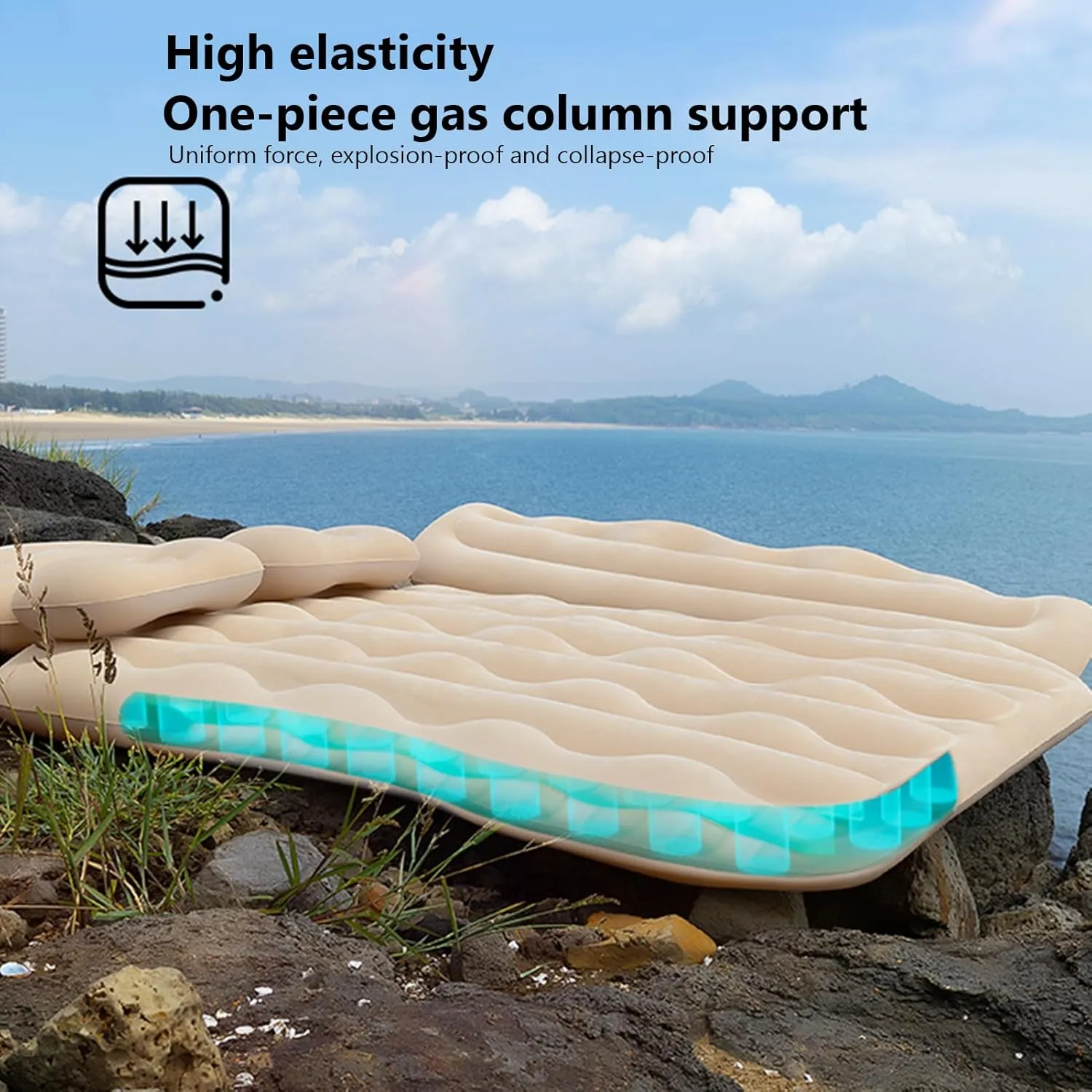 Car Air Mattress for HAVAL H2 2014 2015 2016 2017 2018 Thickened Durable Car Camping Air Mattress Bed with Air Pump Inflatable Sleeping Mat,C