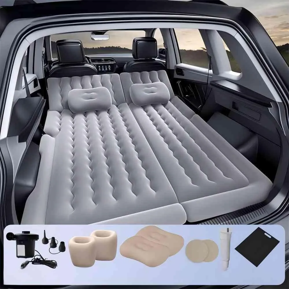 Car Air Mattress for Toyota Highlander 2014-2019,Portable Self Inflating Cushion,Multifunctional Bed Inflatable Mat,Travel Home Sleeping Pad Cot Ideal for Road Trips Camping,Grey