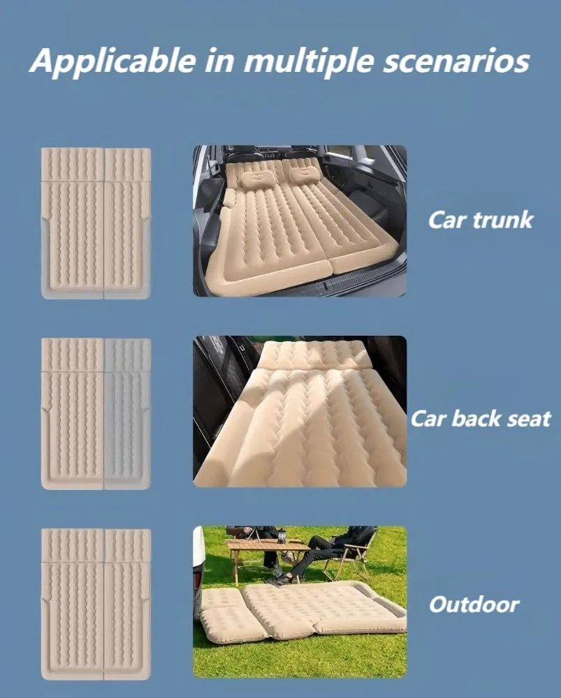 Car Air Mattress for Toyota Sequoia 2023-2024,Portable Self Inflating Cushion,Multifunctional Bed Inflatable Mat,Travel Home Sleeping Pad Cot Ideal for Road Trips Camping,Black